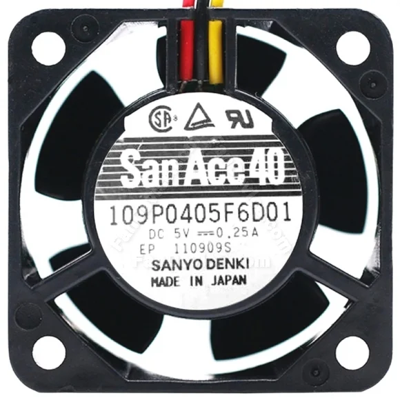 Sanyo 109P0405F6D01 DC 5V 0.25A 3 Wires Axial Cooling Fan