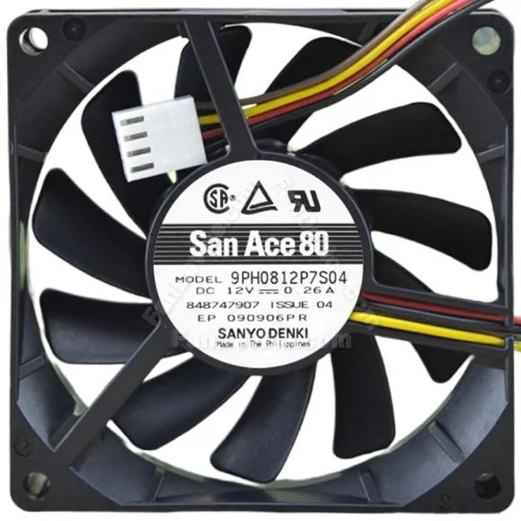 Sanyo 9PH0812P7S04 DC 12V 0.26A 4 Wires Axial Cooling Fan