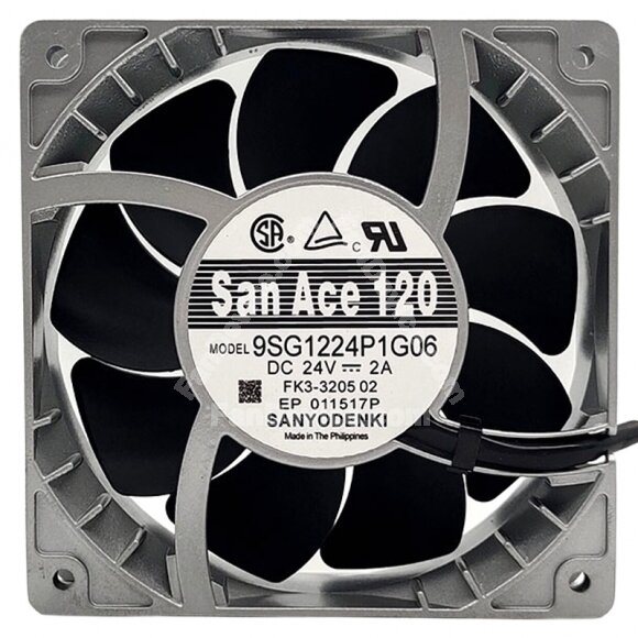 Sanyo Denki 9SG1224P1G06 DC 24V 2A 4 Wires PWM Axial Cooling Fan