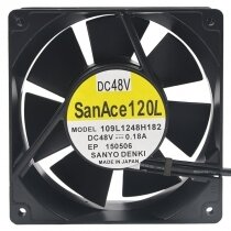 Sanyo Denki 109L1248H182 DC 48V 0.18A 2 Wires Axial Cooling Fan