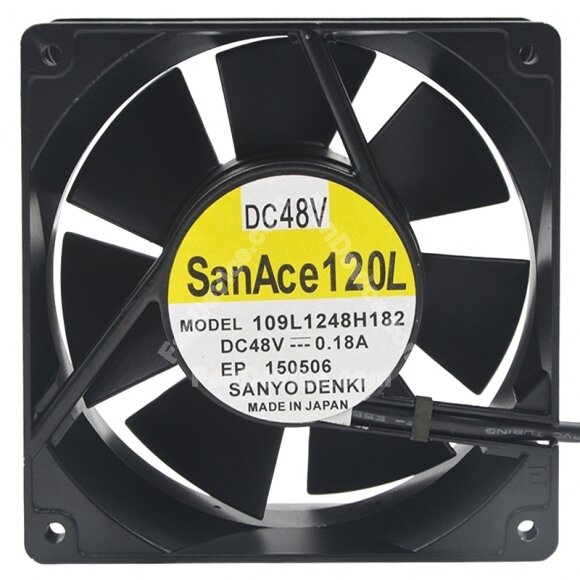 Sanyo Denki 109L1248H182 DC 48V 0.18A 2 Wires Axial Cooling Fan