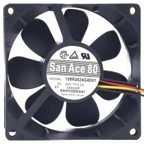 Sanyo Denki 109R0824G4D01 DC 24V 0.2A 2 Wires / 3 Wires Axial Cooling Fan