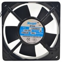 Maxair 12025B2H 220-240V 0.09A 19W Ball Bearing Impedance Protected Cooling Fan