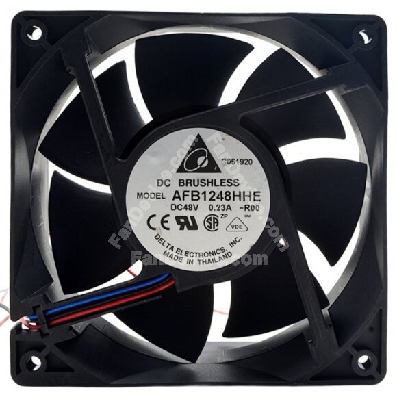 Delta AFB1248HHE DC 48V 0.23A 3 Wires Brushless Axial Cooling Fan