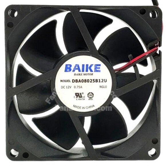 BAIKE DBA08025B12U DC 12V 0.75A 2 Wires 8025 Axial Cooling Fan