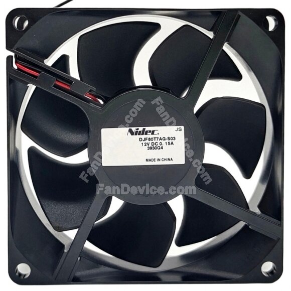 Nidec DJF80T7AG-S03 DC 12V 0.15A 2 Wires 8025 Axial Cooling Fan