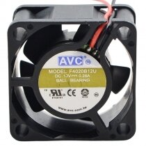 AVC F4020B12U DC 12V 0.28A 2 Wires Ball Bearing Axial Cooling Fan