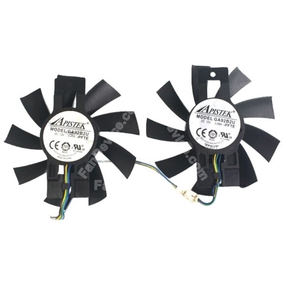 APISTEK GA92B2U DC 12V 0.46A Axial Cooling Fan