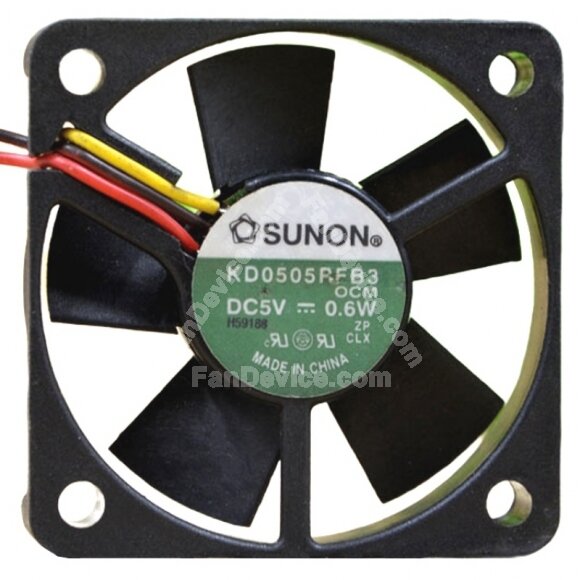 Sunon KD0505RFB3 DC 5V 0.6W 2 Wires / 3 Wires Axial Cooling Fan