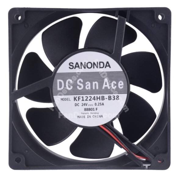 SANONDA KF1224HB-B38 DC 24V 0.25A 2 Wires Brushless Axial Cooling Fan