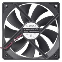 SANONDA KF12025H12B DC 12V 0.72A 2 Wires Brushless Axial Cooling Fan