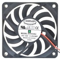 EVERFLOW R7010BU DC 12V 0.45AMP 2 Wires Axial Cooling Fan