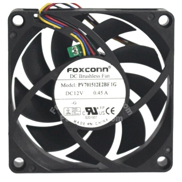 Foxconn PV701512E2BF 1G DC 12V 0.45A Brushless PWM Axial Cooling Fan