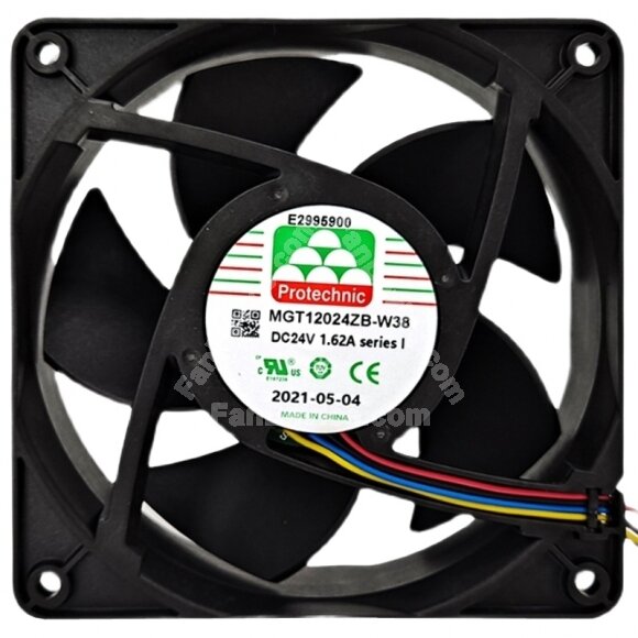 Protechnic MGT12024ZB-W38 DC 24V 1.62A 4 Wires 6000RPM Axial Cooling Fan