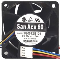 Sanyo Denki 9G0612G101 DC 12V 1.54A 4 Wires Axial Cooling Fan