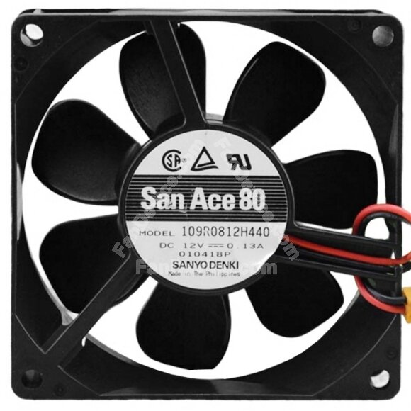 Sanyo Denki 109R0812H440 DC 12V 0.13A 2 Wires Axial Cooling Fan