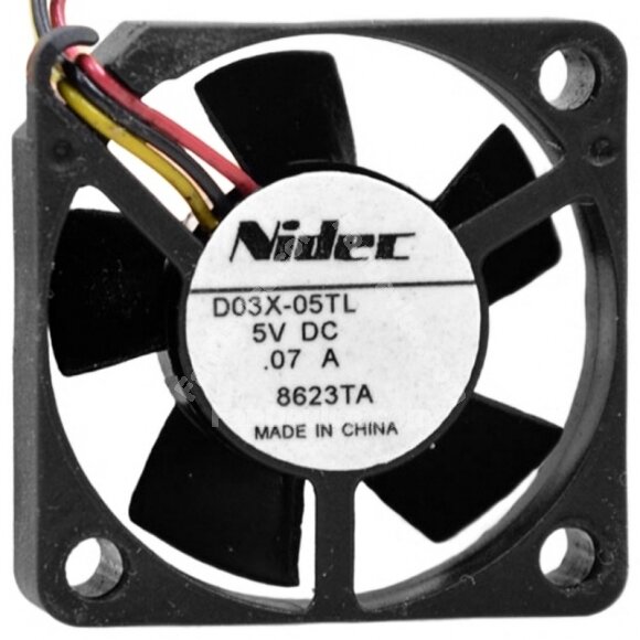 Nidec D03X-05TL DC 5V 0.07A 3 Wires Axial Cooling Fan