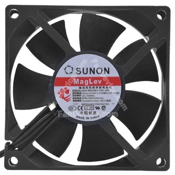 Sunon Maglev MA2082-HVL EC 220-240V 4.6W 2 Wires Axial Cooling Fan