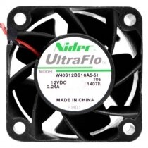 Nidec UltraFlo W40S12BS16A5-51 DC 12V 0.24A 2 Wires Axial Cooling Fan
