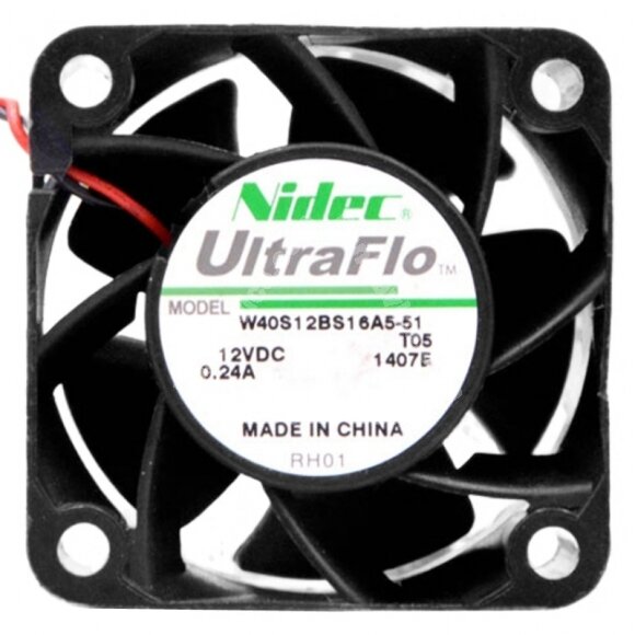 Nidec UltraFlo W40S12BS16A5-51 DC 12V 0.24A 2 Wires Axial Cooling Fan