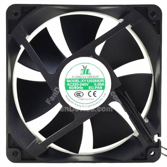 XIANGYU GROUP XY12025S2H EC 220-240V 0.05A 2 Wires Axial Cooling Fan