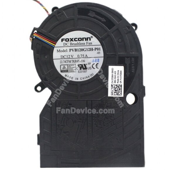 Foxconn PVB120G12H-P01 12V 0.75A 4 Wires DC Brushless Blower Cooling Fan
