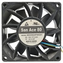 Sanyo Denki 9GV0824P4K031 DC 24V 0.44A 4 Wires PWM Axial Cooling Fan