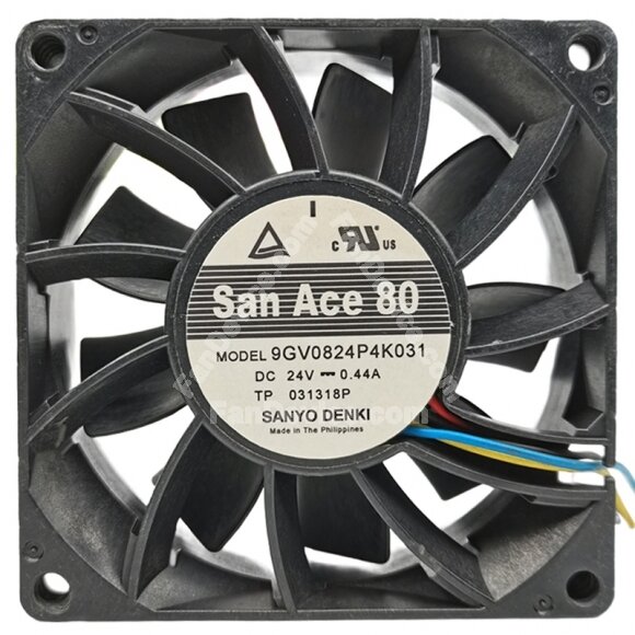 Sanyo Denki 9GV0824P4K031 DC 24V 0.44A 4 Wires PWM Axial Cooling Fan