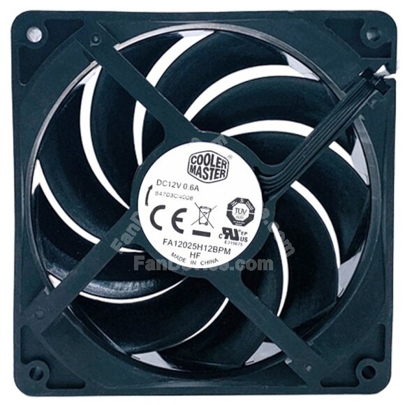 CoolerMaster FA12025H12BPM DC 12V 0.6A 4 Wires PWM Axial Cooling Fan