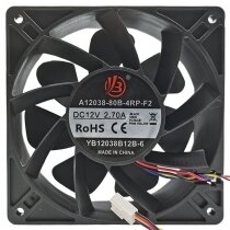 YB A12038-80B-4RP-F2 YB12038B12B-6 DC 12V 2.70A 4 Wires PWM Axial Fan