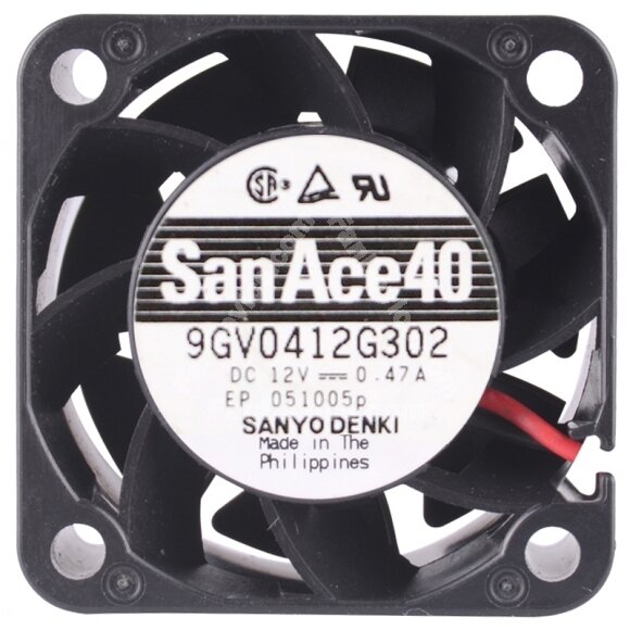 Sanyo Denki 9GV0412G302 DC 12V 0.47A 2 Wires Axial Cooling Fan