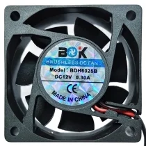 BOK BDH6025B 12V 0.30A 2 Wires Axial Cooling Fan