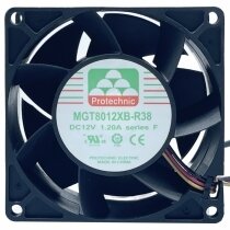 Magic MGT8012XB-R38 DC 12V 1.20A 3 Wires 8038 Axial Cooling Fan