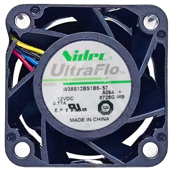 Nidec UltraFlo W38S12BS1B5-57A064 DC 12V 0.77A PWM Axial Cooling Fan