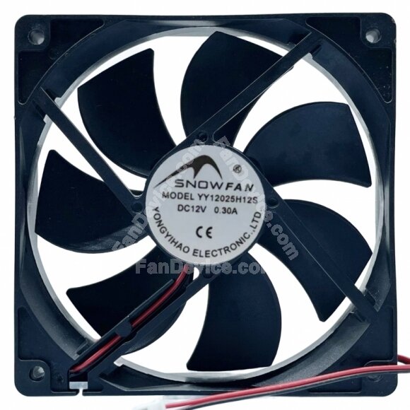 SNOWFAN YY12025H12S DC 12V 0.30A 2 Wires Axial Cooling Fan