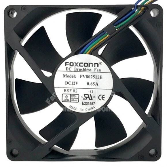 Foxconn PV802512E 12V 0.65A 2 / 3 / 4 Wires DC Brushless Axial Fan