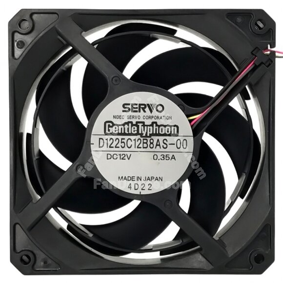Servo D1225C12B8AS-00 DC 12V 0.35A 3 Wires 12025 Axial Cooling Fan