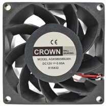 CROWN AGK08038B24H DC 12V 0.60A Ball Bearing Axial Cooling Fan