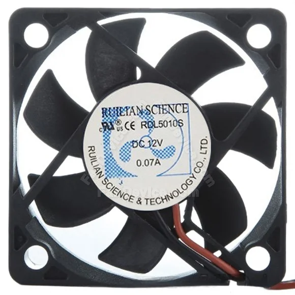 RUILIAN SCIENCE RDL5010S DC 12V 0.07A 2 Wires Axial Cooling Fan
