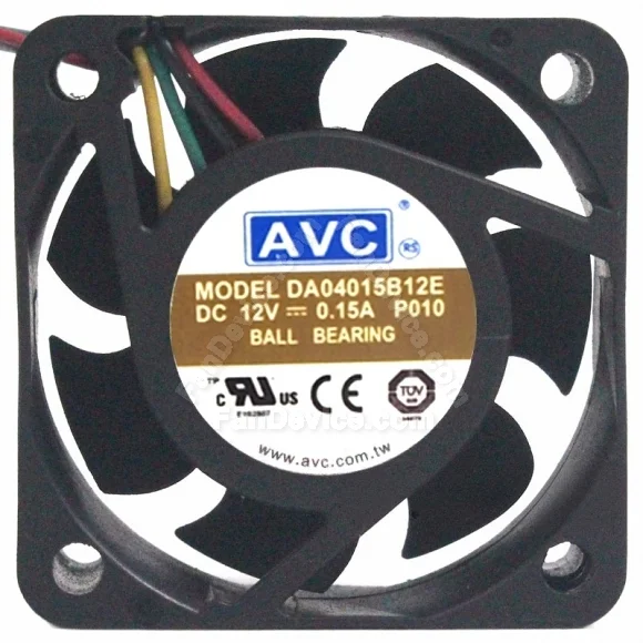 AVC DA04015B12E 12V 0.15A 4 Wires Ball Bearing PWM Cooling Fan