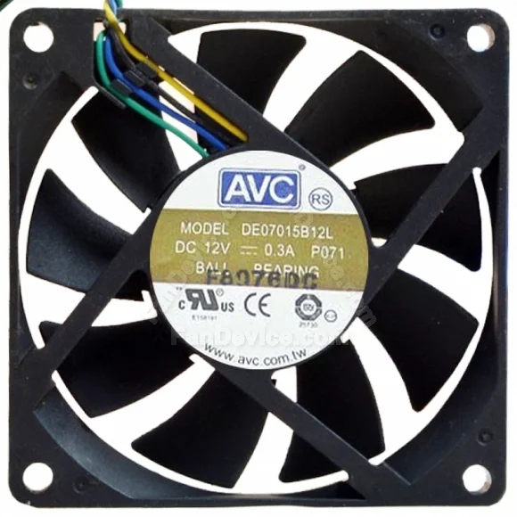 AVC DE0715B12L DC 12V 0.3A 4 Wires Ball Bearing PWM Cooling Fan