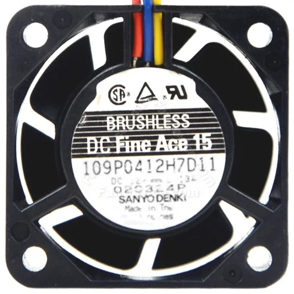Sanyo 109P0412H7D11 12V 0.13A DC Brushless 3 Wires Axial Cooling Fan