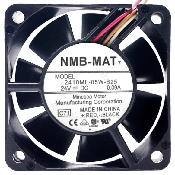 NMB-MAT 2410ML-05W-B25 DC 24V 0.09A 4 Wires Axial Cooling Fan