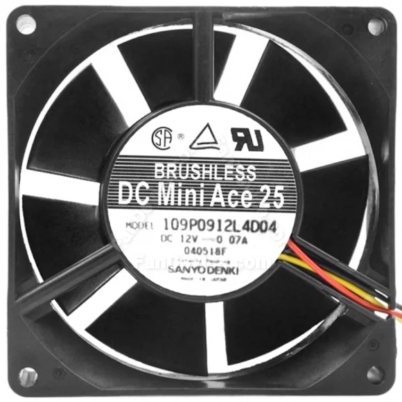 Sanyo 109P0912L4D04 12V 0.07A DC Brushless 3 Wires Axial Cooling Fan