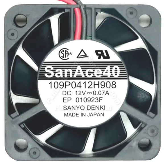 Sanyo 109P0412H908 DC 12V 0.07A 2 Wires Axial Cooling Fan