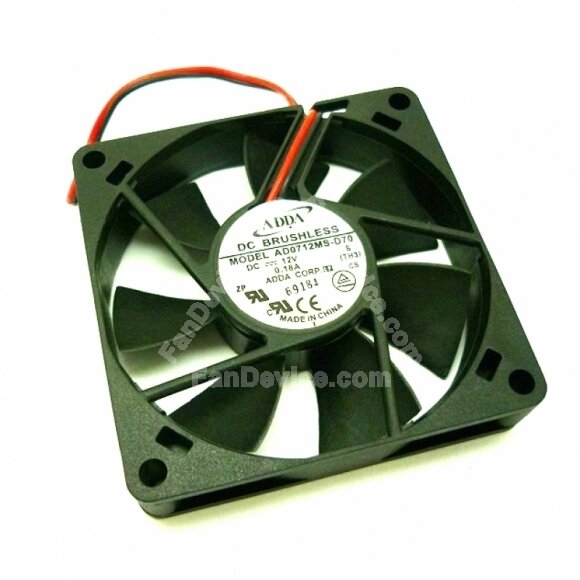 ADDA AD0712MS-D70 DC 12V 0.18A 2 Wires Axial Cooling Fan