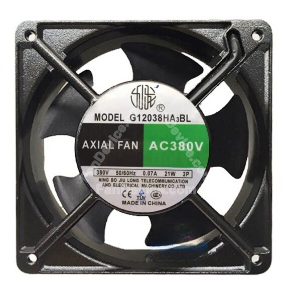 JIU LONG G12038HA3BL AC 380V 0.07A 21W Axial Cooling Fan