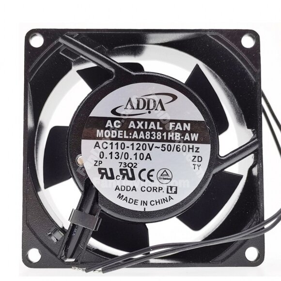 ADDA AA8381HB-AW AC 110V 0.13A / 120V 0.10A 2 Wires Axial Cooling Fan