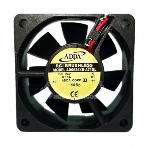 ADDA AD0624XB-A71GL DC 24V 0.18A 2 Wires / 3 Wires Axial Cooling Fan