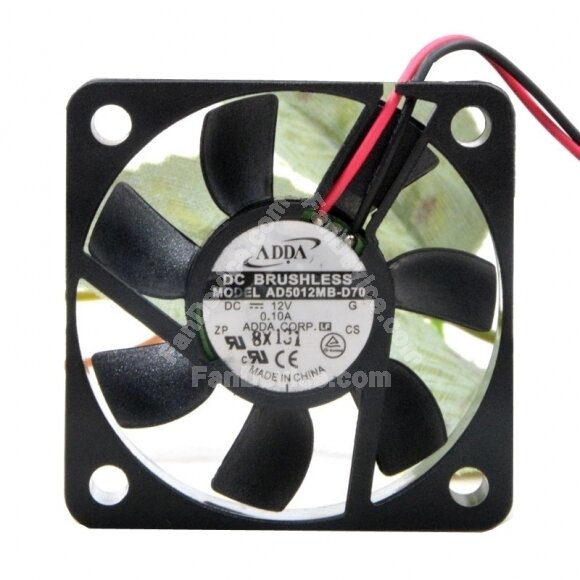 ADDA AD5012MB-D70 DC 12V 0.10A 2 Wires Axial Cooling Fan